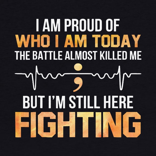 The Battles Almost Killed Me I Am Still Here Fighting Hunger Awareness Orange Ribbon Warrior by celsaclaudio506